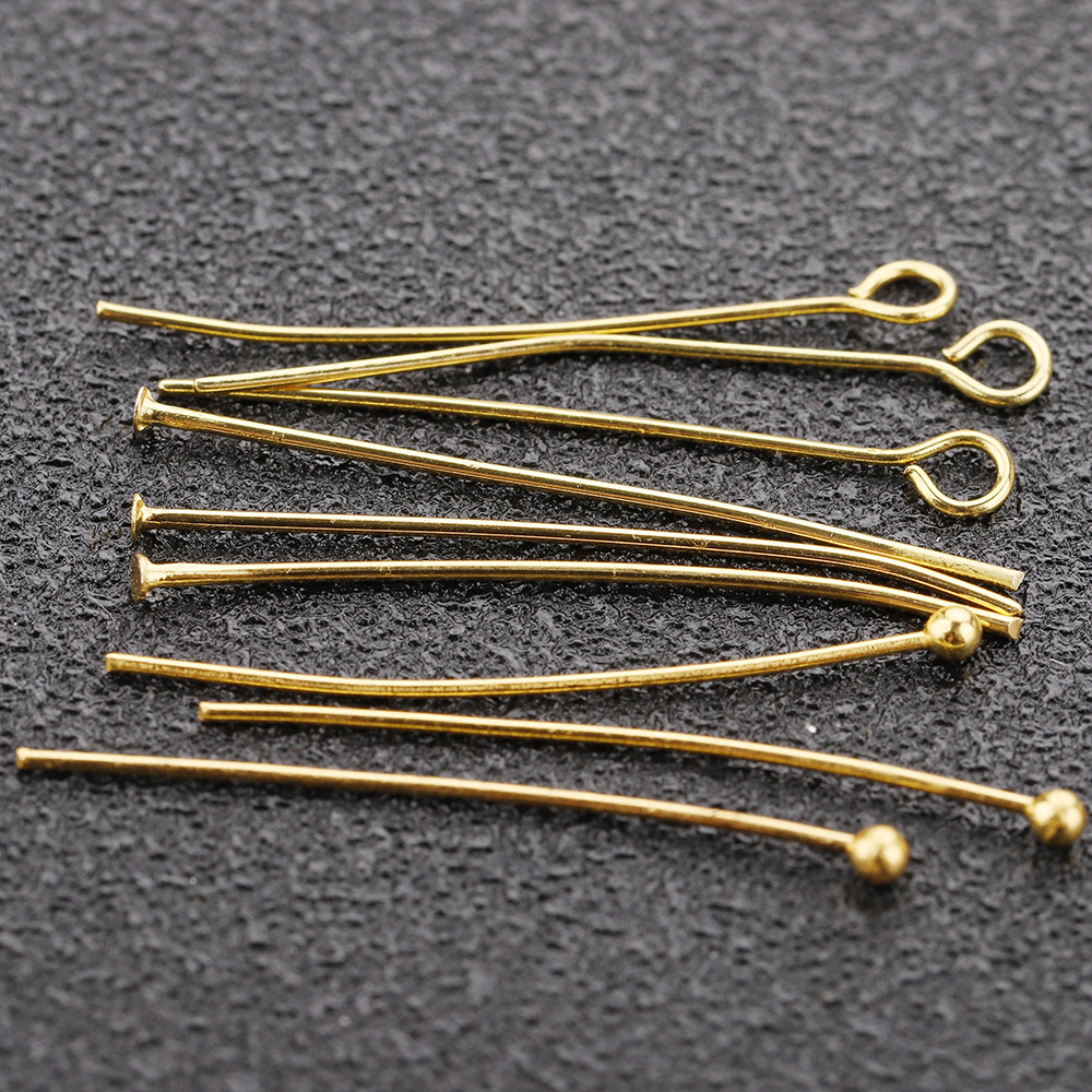 Color-preserving stainless steel vacuum plating jewelry needle 0.5/0.6 wire diameter 9-pin T-pin ball needle diy beaded gold needle