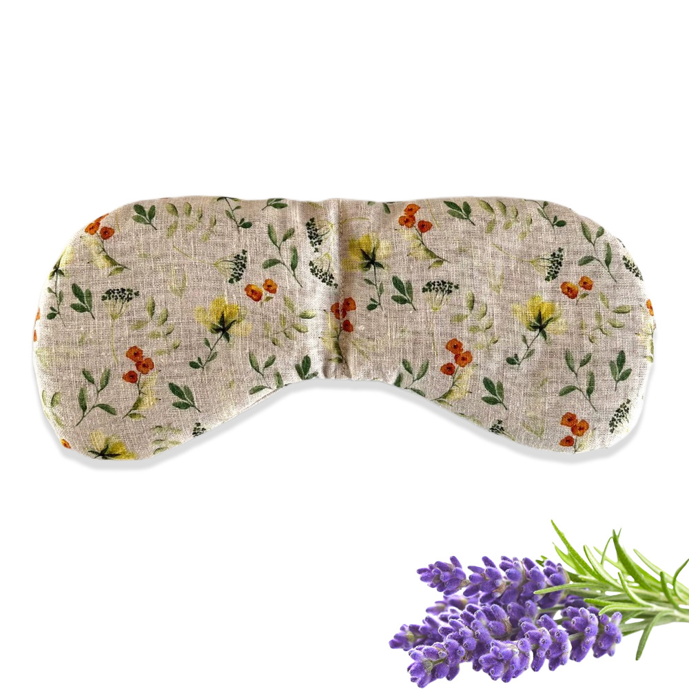 Gravity Eye Mask, Flaxseed-Filled Microwave-Heatable Hot Compress Eye Mask, Ice Compress Eye Mask, Printed Yoga Eye Pillow