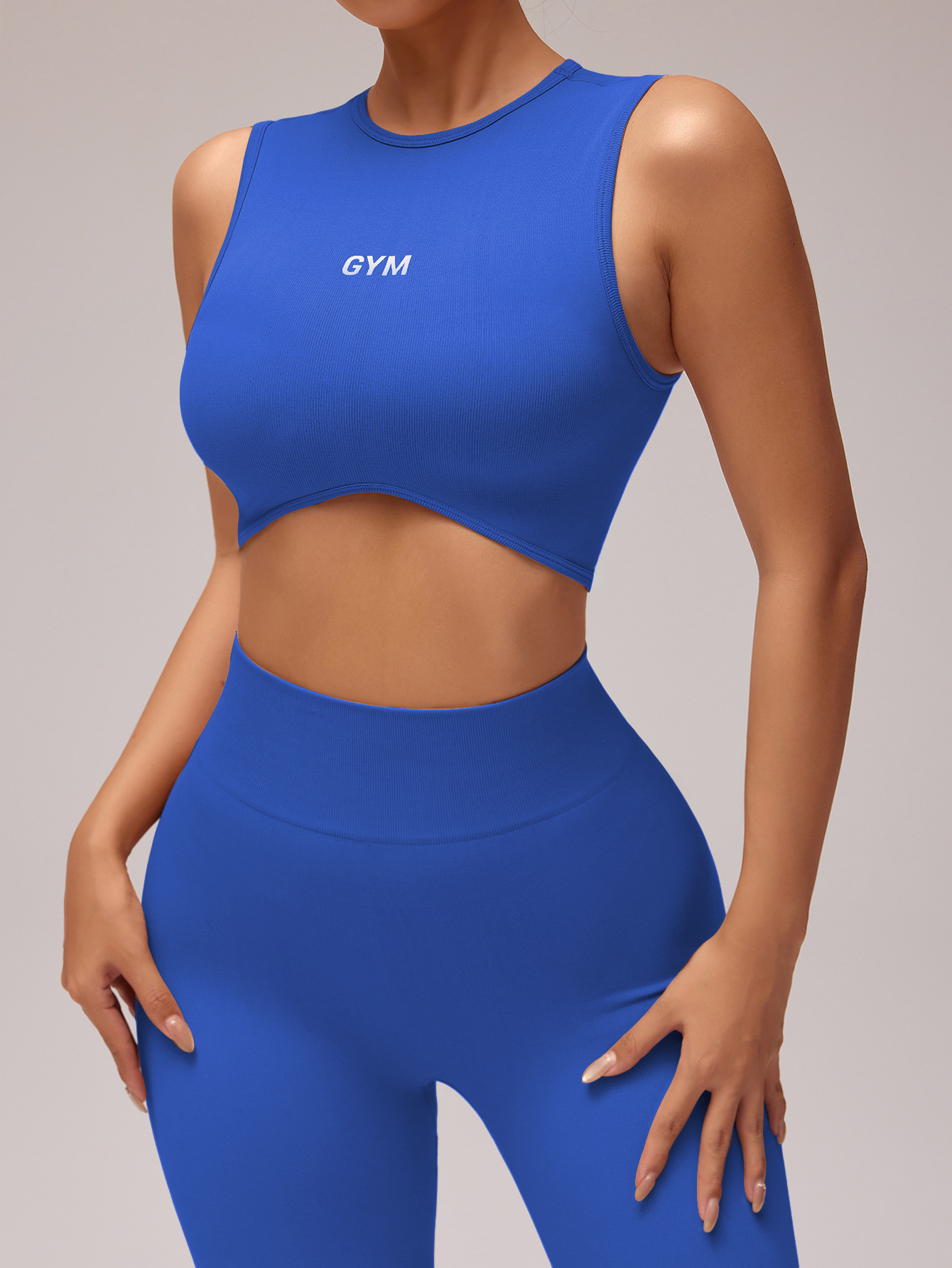 Vest Trousers Yoga Pants suit Women's Outer Wear Slimming High Waist Hip Naked Fitness Cross-border Explosions