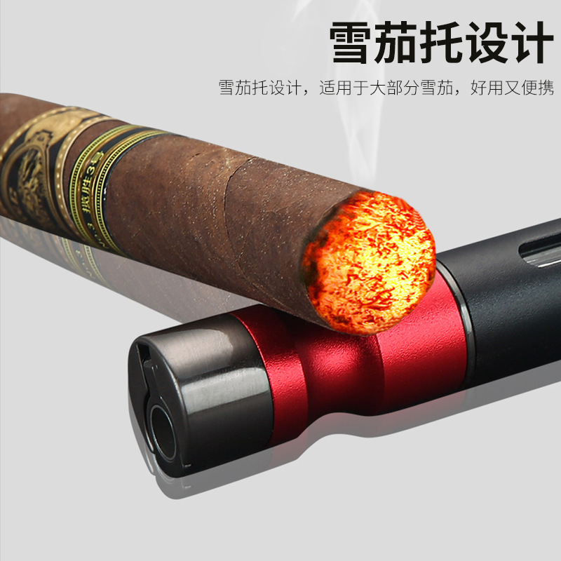 Band-pass needle multifunctional cigar lighter portable lighter hole punch straight windproof spray gun cross-border explosions wholesale