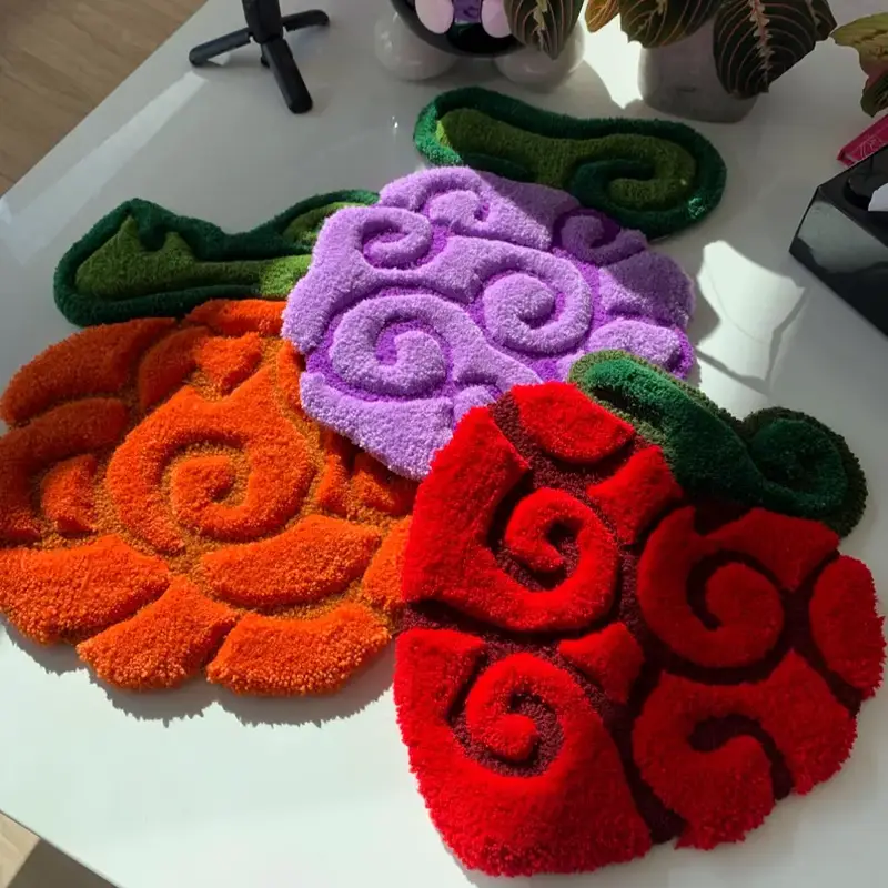 Unwelcome&amp;Mats One Piece Devil Fruit 3D Tufting Thickened Cushion Carpet Decoration