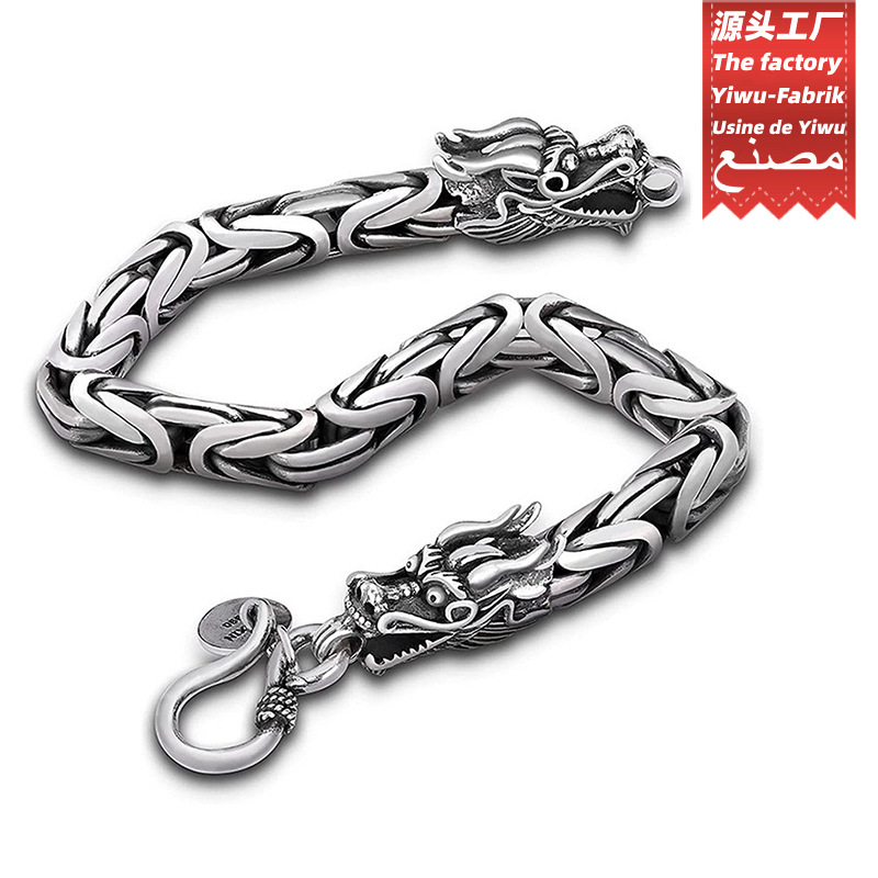 Long Rui cross-border hot men's retro double keel bracelet punk keel gothic bracelet faucet bracelet