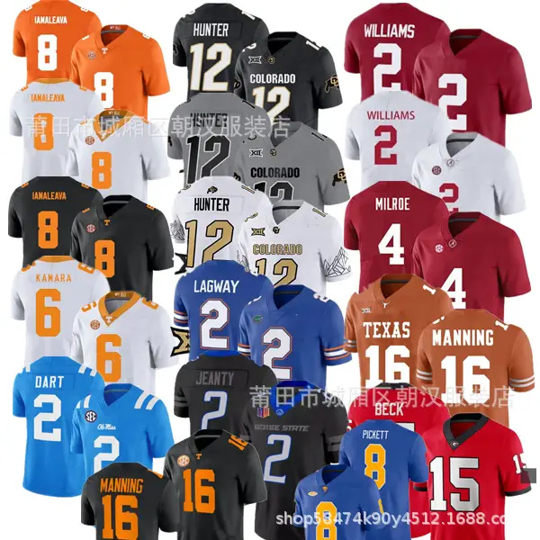 Foreign Trade Wholesale Longhorns Football Jerseys Sevens Volunteers Jerseys Blue Embroidered Jersey Rebels