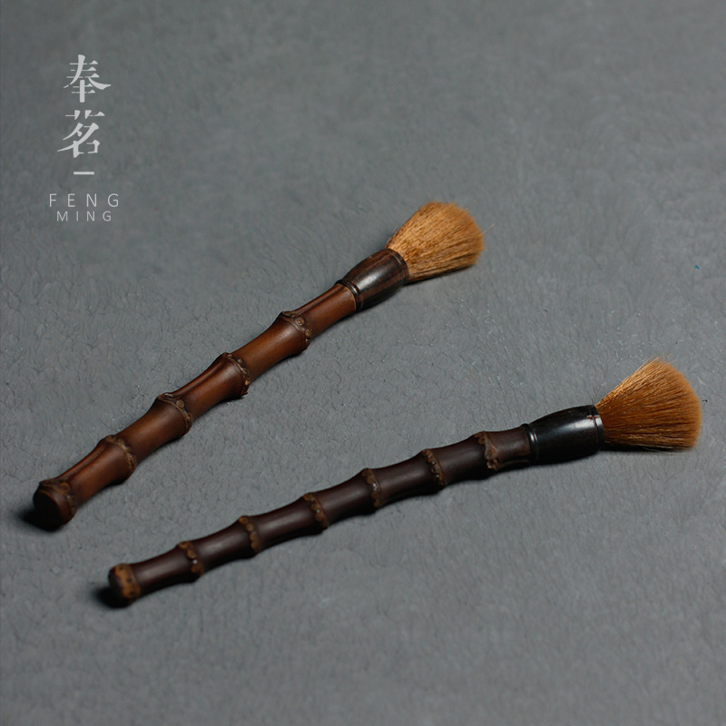 Bamboo Root Pot Pen Tea Set Soft Hair Brush Bamboo and Wood Tea Washing Tea Brush Kung Fu Tea Ceremony Zero Match