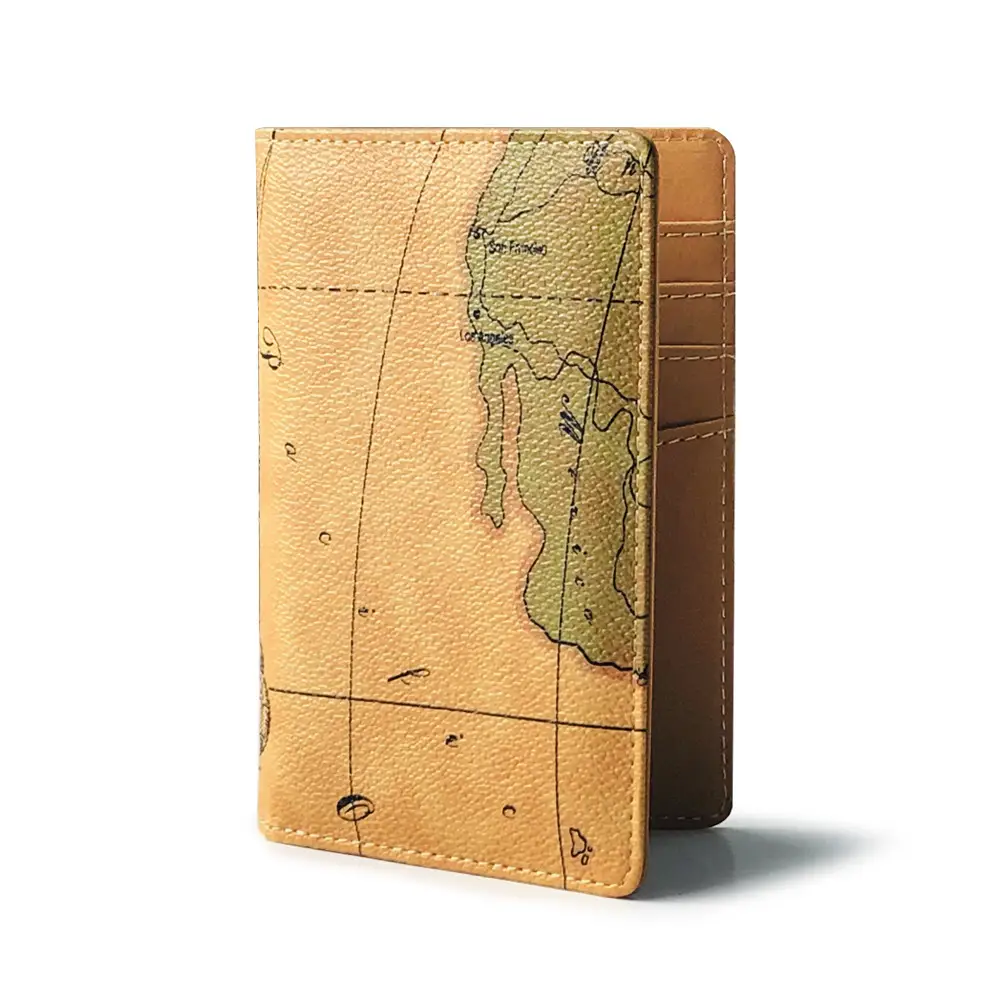 K-style Map Pu Passport Bag Travel Document Passport Holder Creative Style Popular Color Passport Cover Document Bag Hot Sale