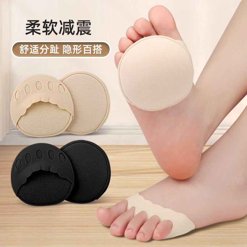 New Five Toe Forefoot Socks Wavy Lace Sweat Absorbing Breathable High Heels Sole Slow Pressure Invisible Pointed Toe Half Socks