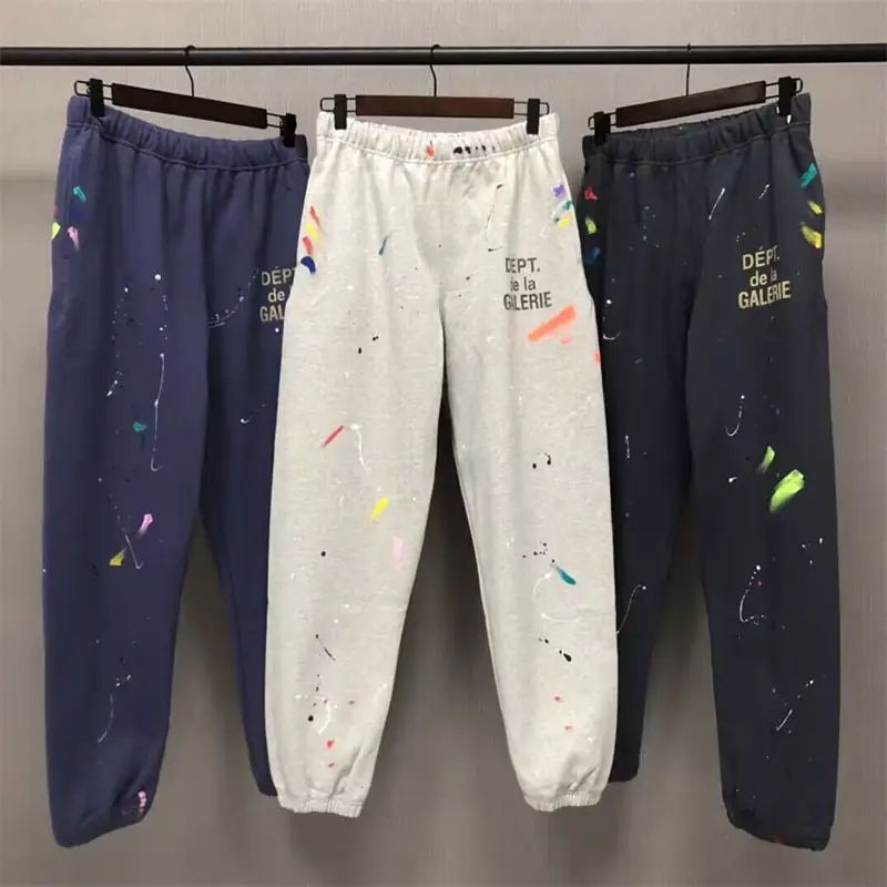 Gallery Dept Drive American-Style Splash-Ink Graffiti Jogger Pants Unisex High Street Casual Pants Trendy