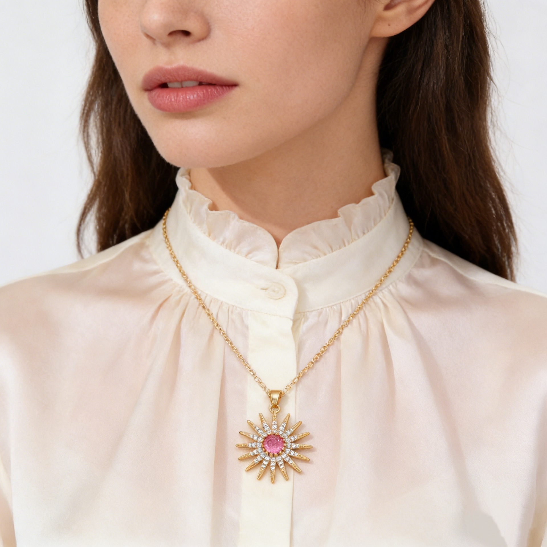 Cross-Border Popular Sunflower Pendant, Light Luxury High-End Clavicle Chain, Amazon and Aliexpress Best-Selling Jewelry Necklace