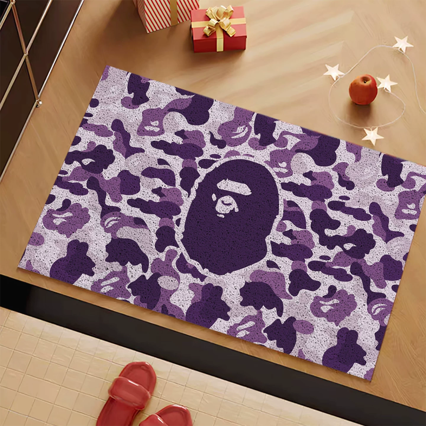 Trendy Brand Ape Camouflage Silk Loop Carpet Mat for Foyer and Entrance, Can Be Cut to Size, Dirt-Scraping, Anti-Dust