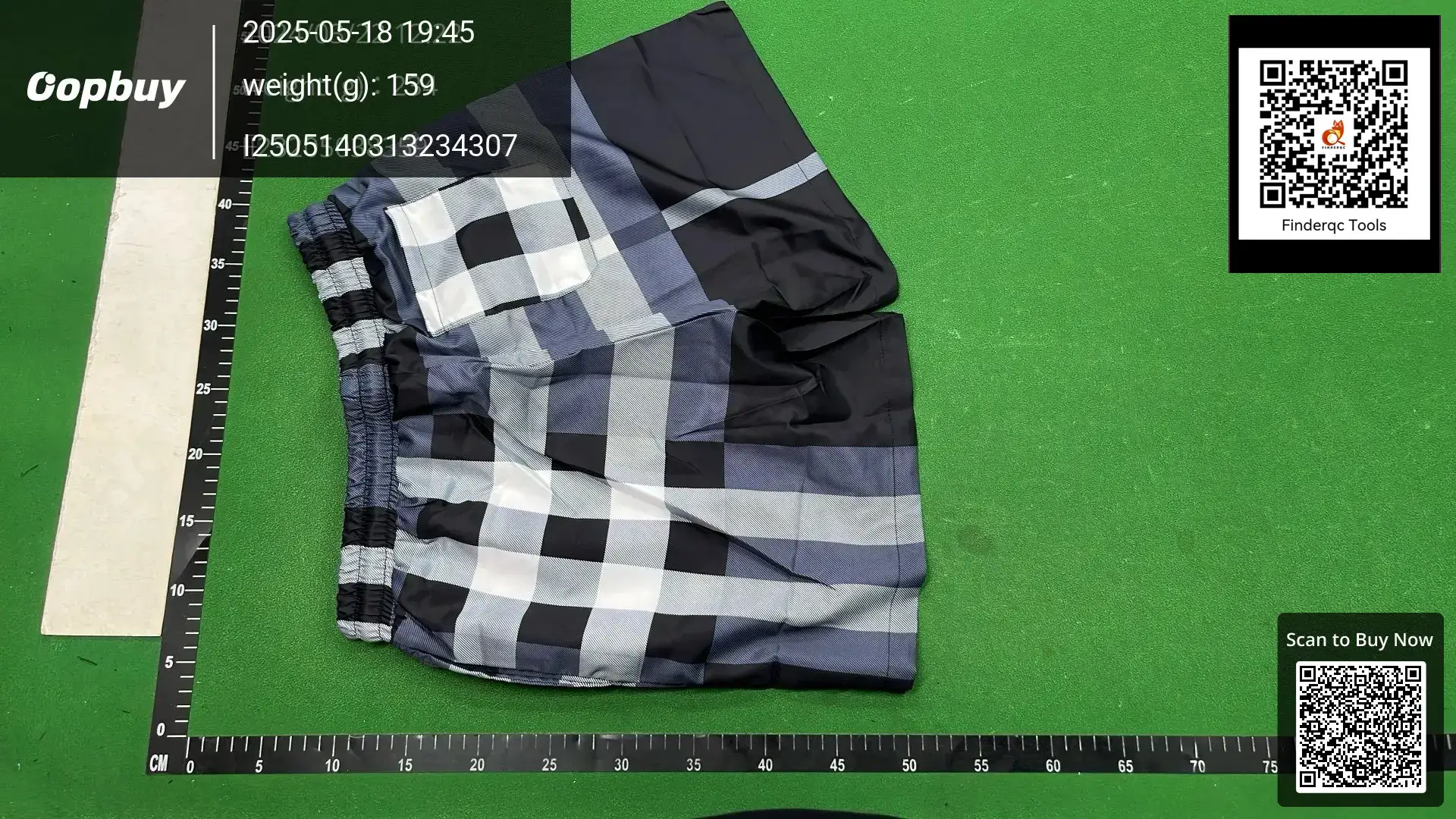 Plaid Drawstring Shorts Black White
