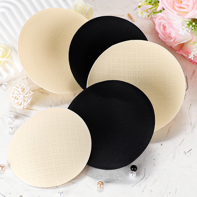 Round-Shaped Imitation Latex Ultra-Thin Chest Pads, Anti-Bump, Breathable Inserts, Sports Bra, Yoga Wear, Swimsuit, Triangular Eight-Hole Design