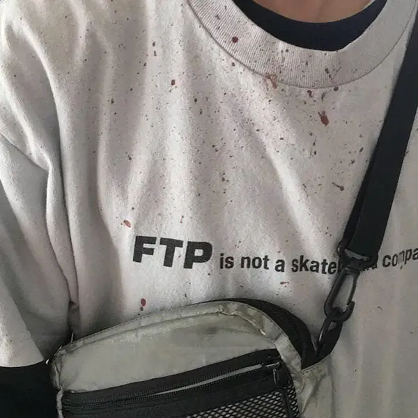 American Street Fashion Ftp Is Not a Skateboard Company Text Print Short-Sleeve T-Shirt for Men