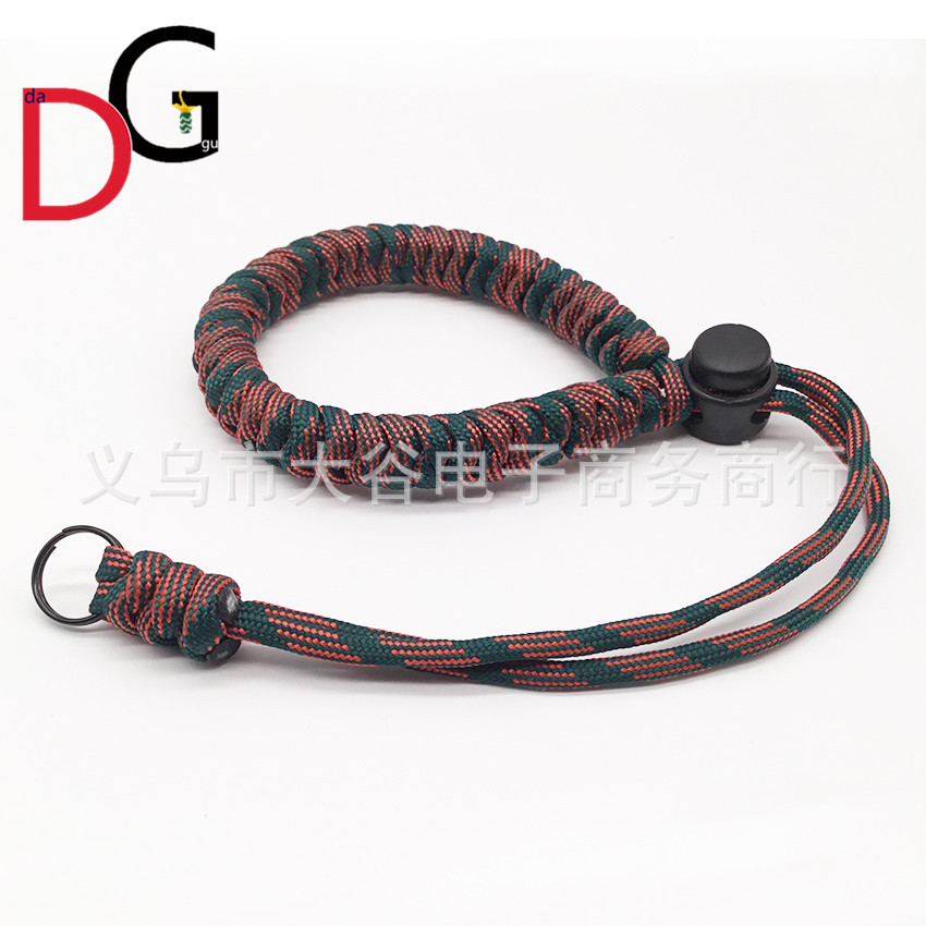 Outdoor Paracord Braided Round Rope Camera Wrist Strap Large Flashlight Anti-Fall Portable Rope Selfie Stick Anti-Fall Lanyard