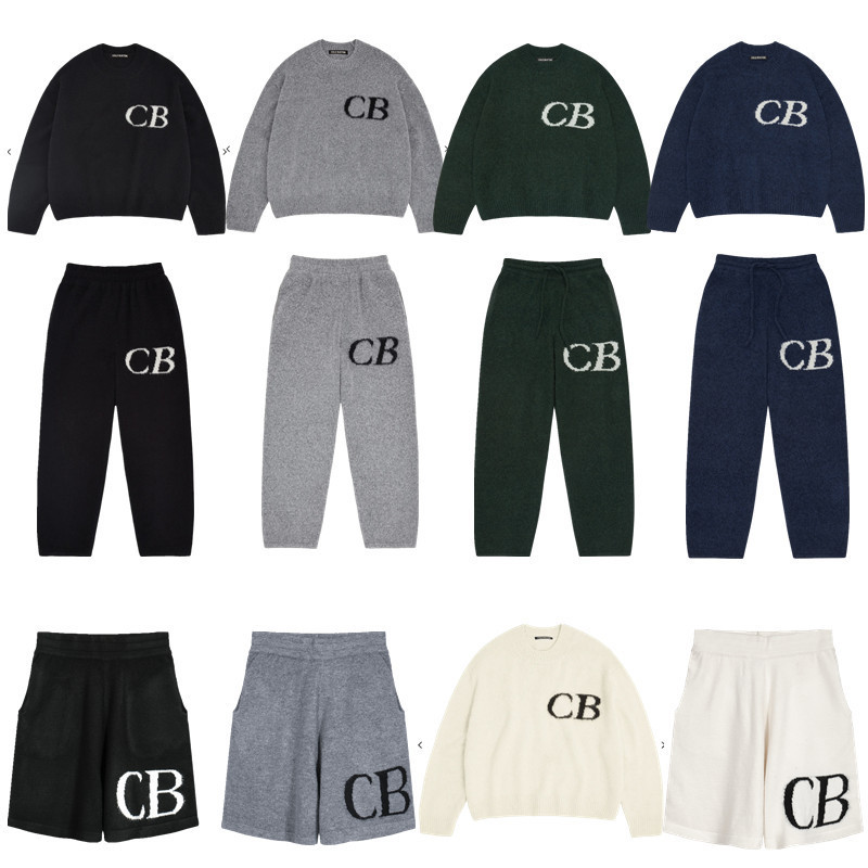 New High Version Cb Icon Niche Simple Letter Jacquard Men's and Women's Casual Round Neck Loose Long-Sleeved Sweater Trendy