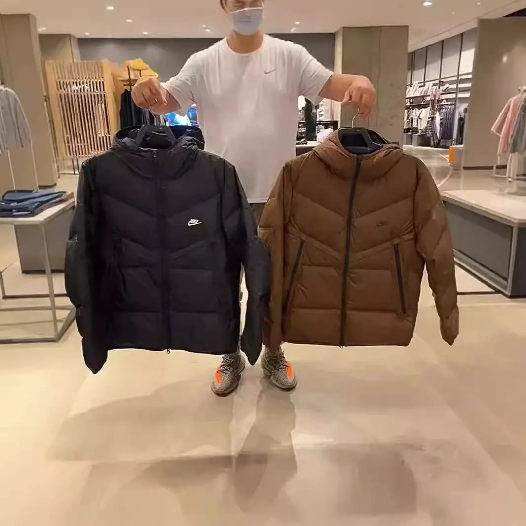 xjz高版本一件代发勾子羽绒服冬季新款连帽保暖防风夹克情侣款