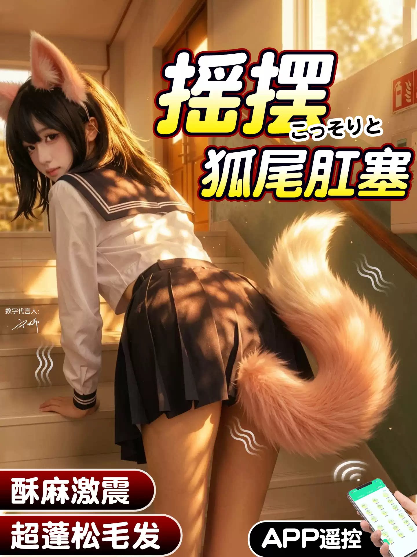 Fox Tail Anal Plug Electric Swinging App Remote Control Female Sm Training Wearable Device for Outdoor Use Strong Vibration Prostate Orgasm