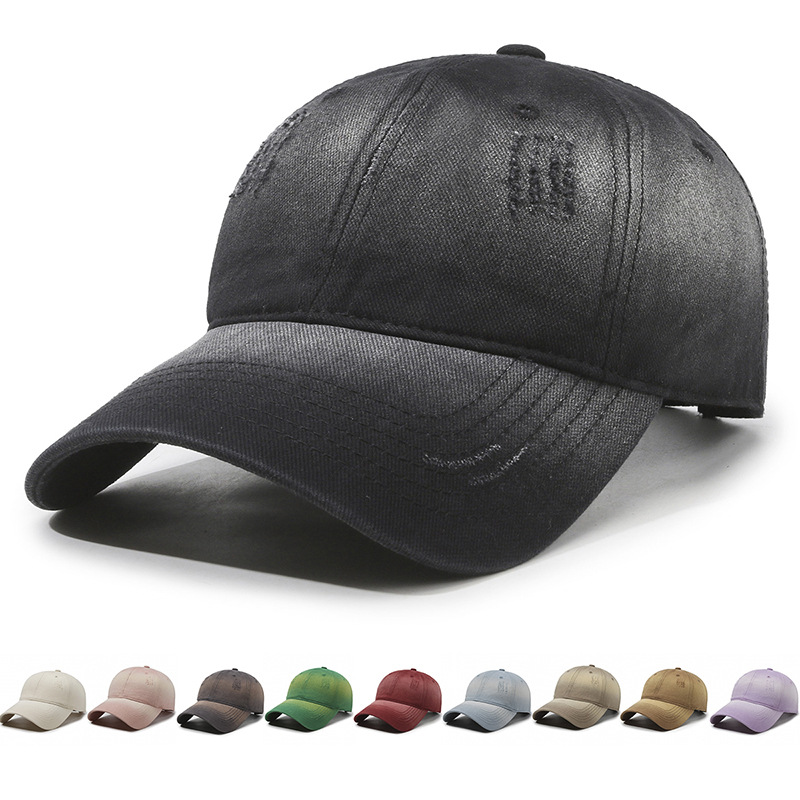Spring and Autumn Baseball Cap with Holes, Unisex, Large Brim, Suitable for Large Head Circumference, Face-Slimming, Fashionable Casual Duckbill Cap