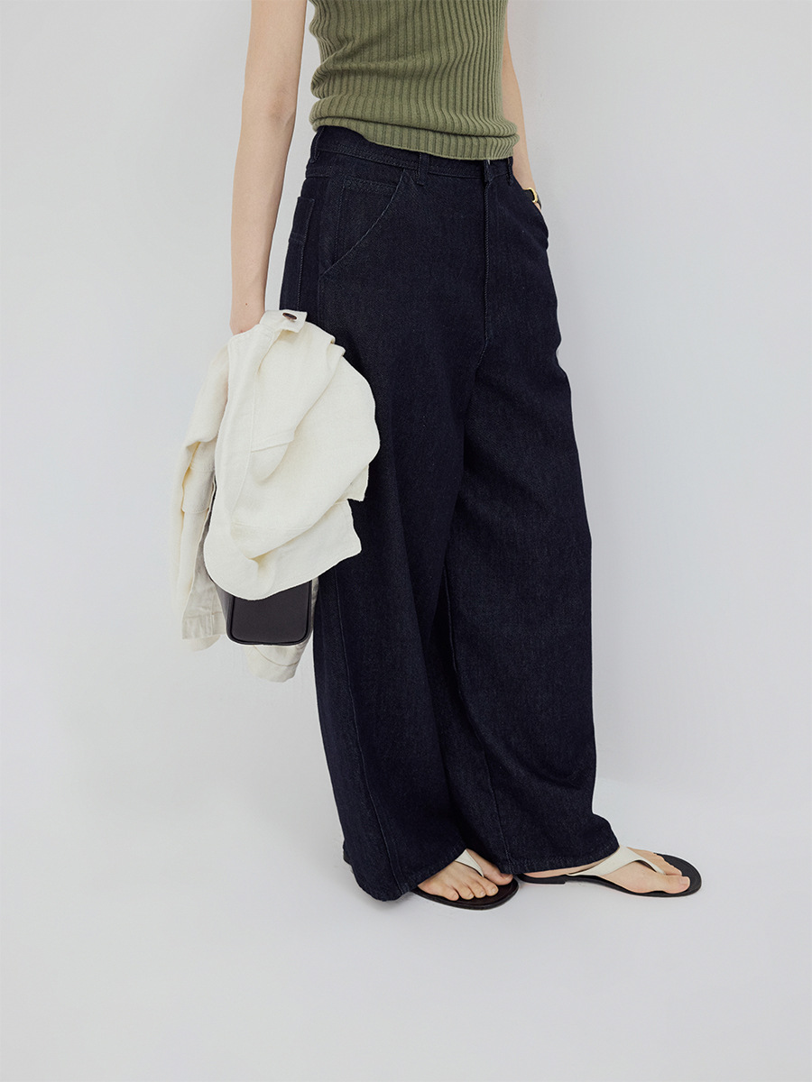 Timeless, High-Quality, Vintage High-Waisted Jeans with a Slimming Silhouette, 2026 Spring New Style Scythe Pants 40152