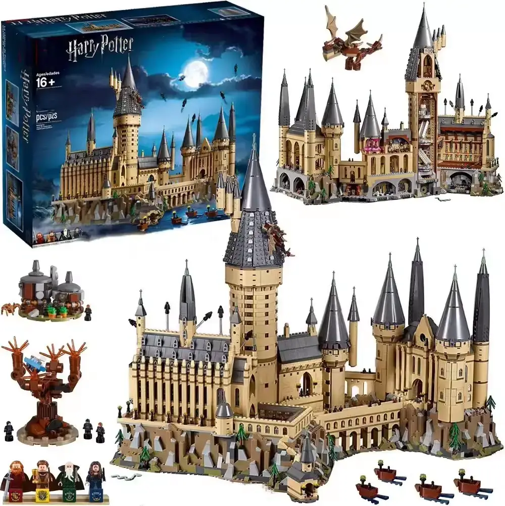 Cross-Border Compatible Lego 71043 Hogwarts Harry Potter Castle Large Building Block Toy Model Gift
