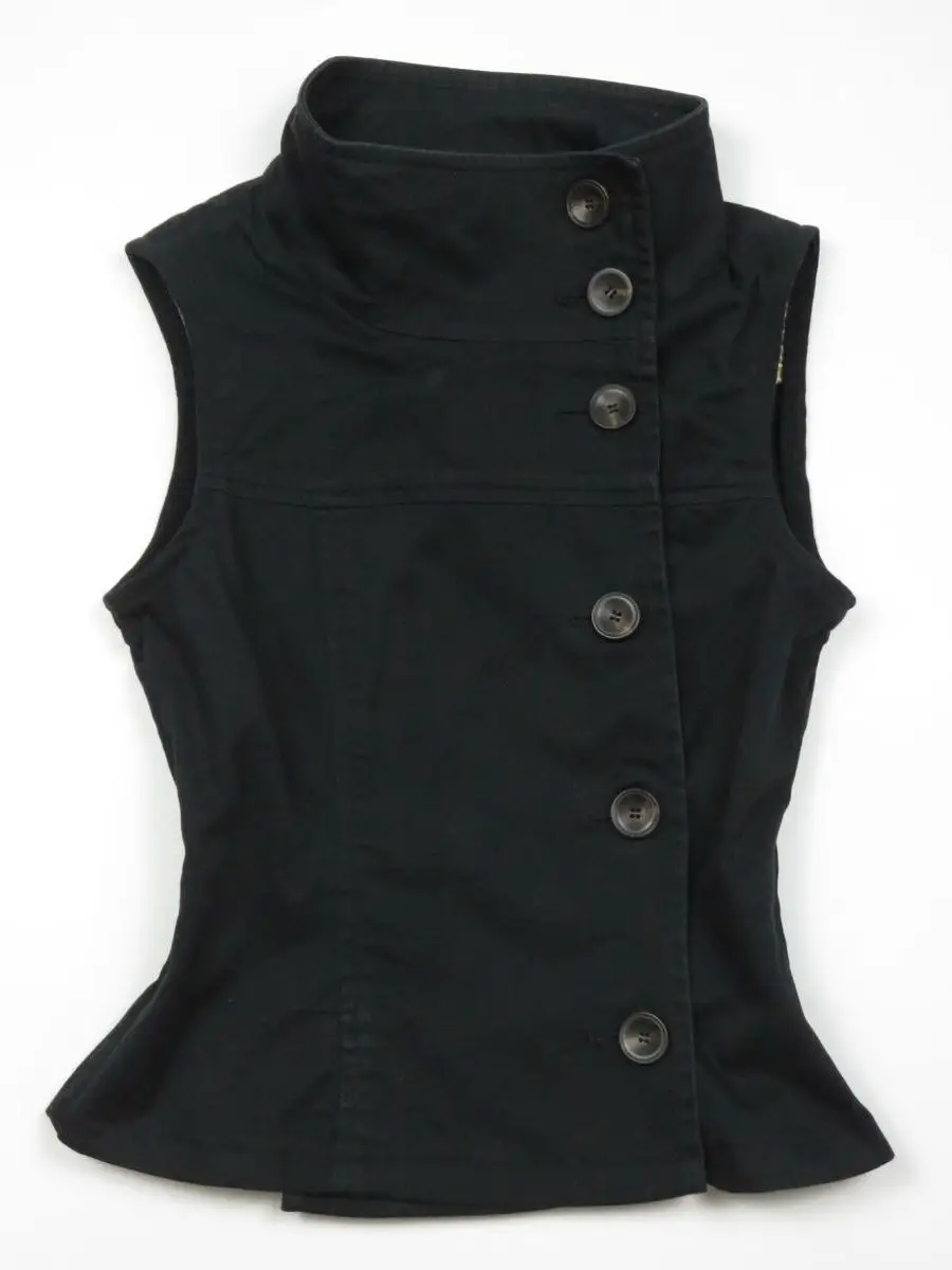 Vintage Slim-Fit Stand-Up Collar Vest Sleeveless Jacket with a Stylish and Elegant Vibe for Women ins