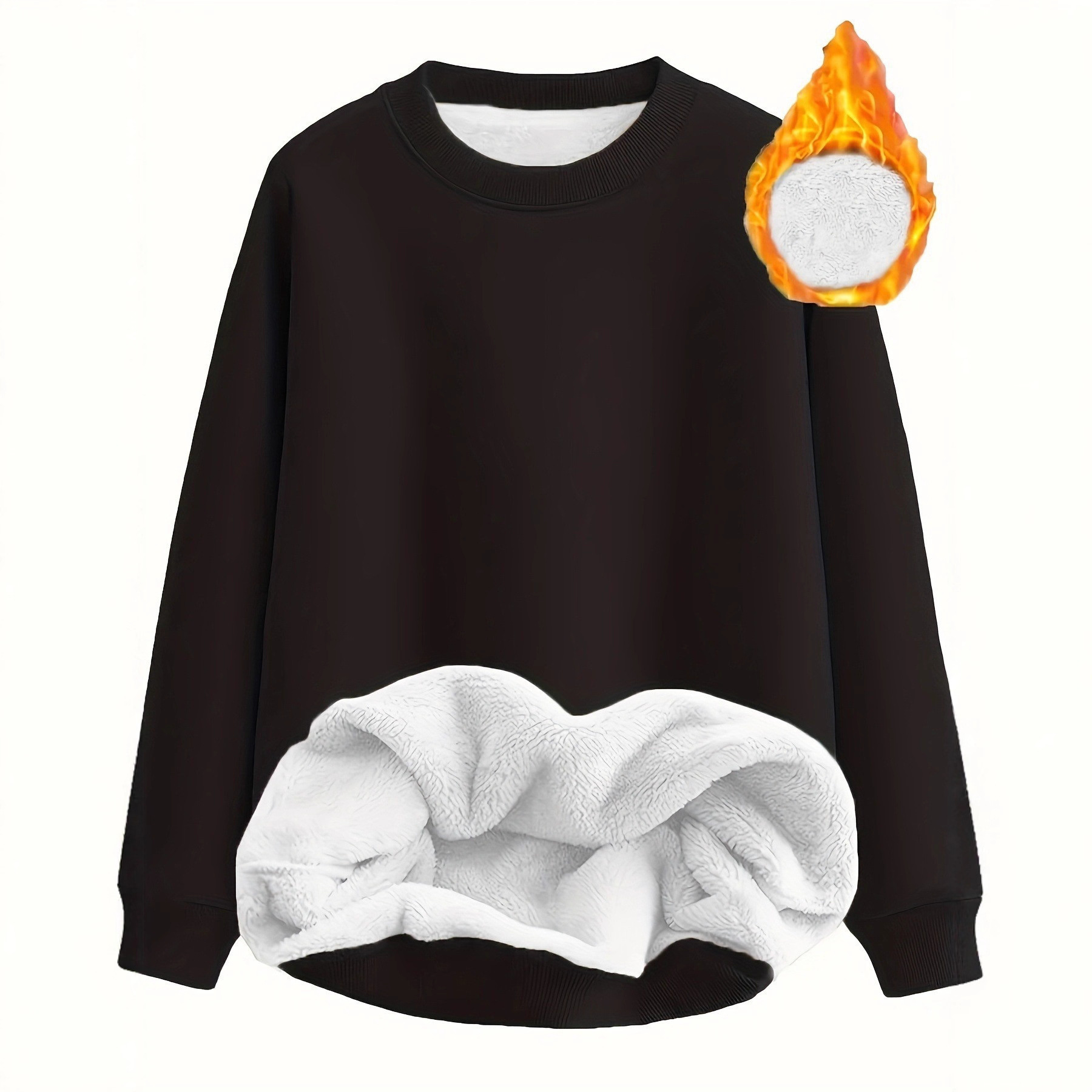 European and American Cross-Border Wish Amazon Autumn and Winter Best-Selling New European and American Simple Pure Color Long-Sleeved Round Neck Pullover Sweatshirt for Women