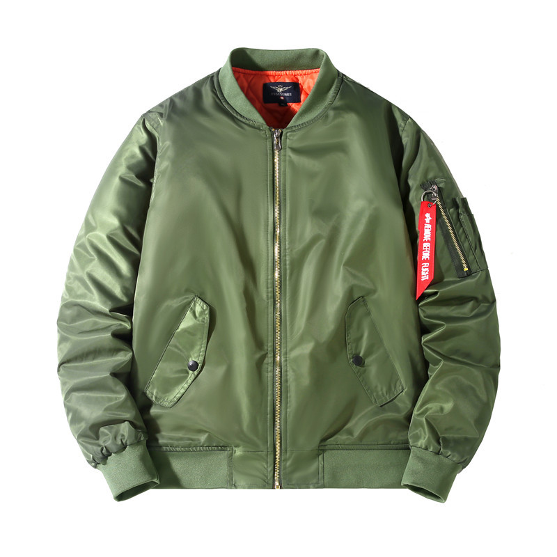 2021 Men's plus size sports casual air force stand collar cotton-padded jacket No. 1 MA01 pilot baseball shirt fashion clothes