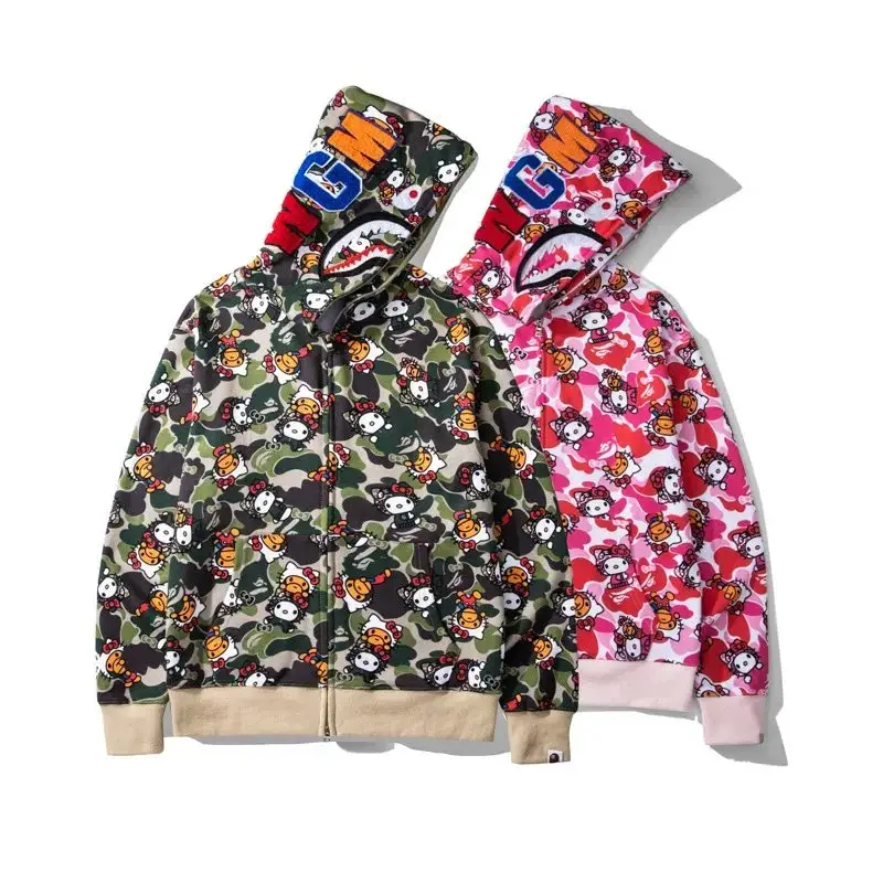 BAPE x Hello Kitty Camo Full Zip Hoodie Green