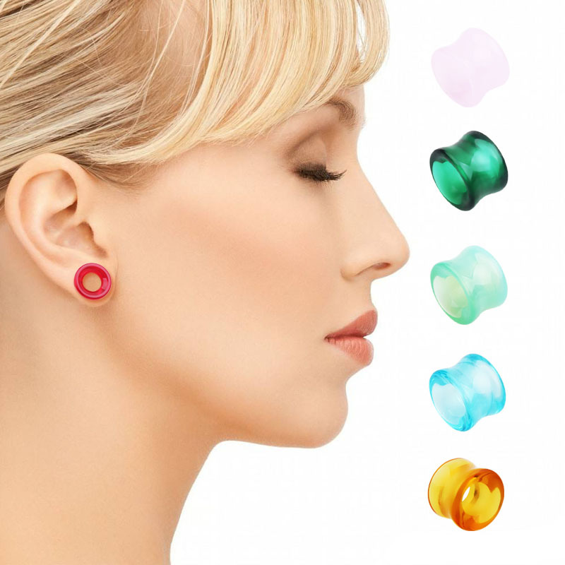 Foreign trade new hollow glass auricle 8mm-16mm ear expansion puncture jewelry