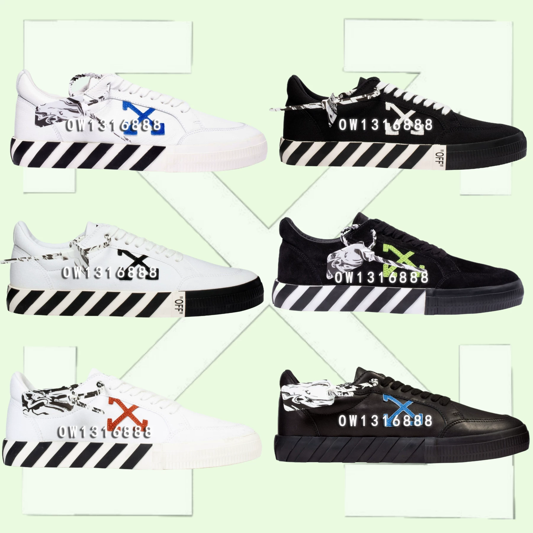 New Spring and Summer Off-White Zebra Print Arrow Trend Shoes Casual Shoes Couple Style Color-Blocking Tang Yan Same Style