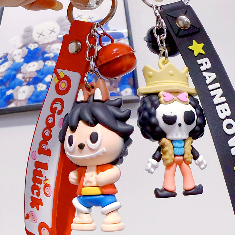 Three Generations of One Piece Luffy Zoro Doll Skull Doll Prompt Box Pendant Internet Celebrity Trendy Three-Dimensional Key Hang