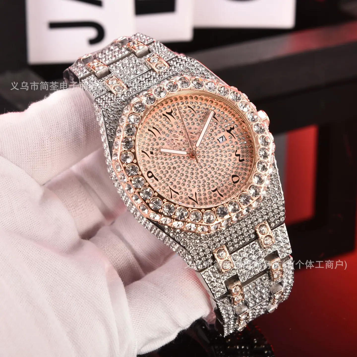 2025 Dunhuang Aliexpress Popular Ap Full Diamond Men's High-Quality Watch Trendy Fashion Quartz Watch Manufacturer Batch