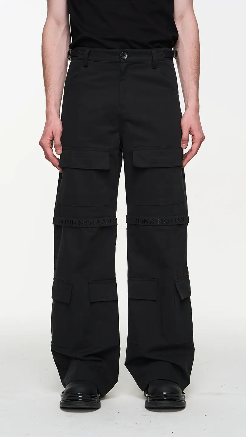 Blindnoplan 24Ss Two-Color Flap Pocket pants Detachable Logo Stereo Cargo Pants Star Same Style