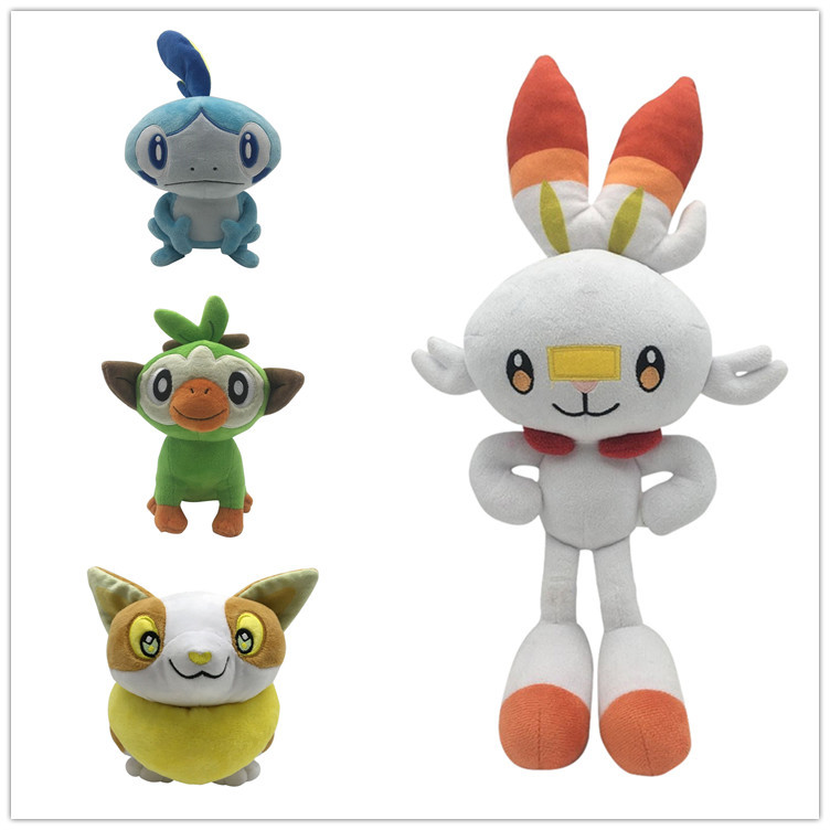 New Pokemon Sword and Shield Stuffed Toy Yu Sanjia Yan Rabbit Knock Monkey Tears Eye Lizard Cartoon Doll