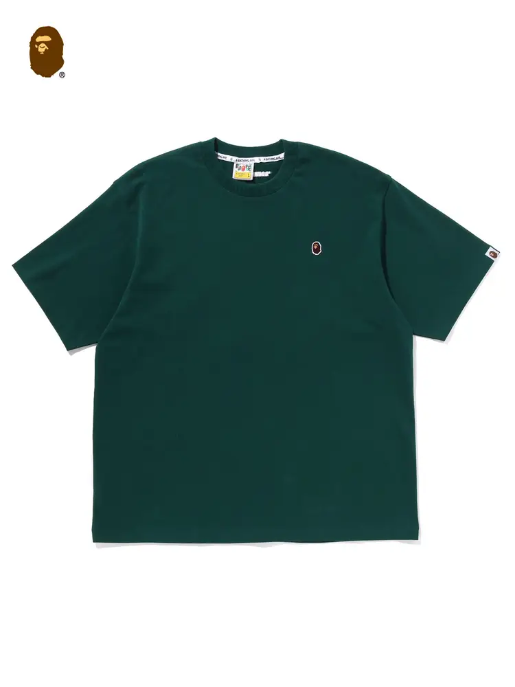 Bape Men's 25Th Spring/Summer Ape Man Embroider Standard pure color Short Sleeve T-Shirt 110357O