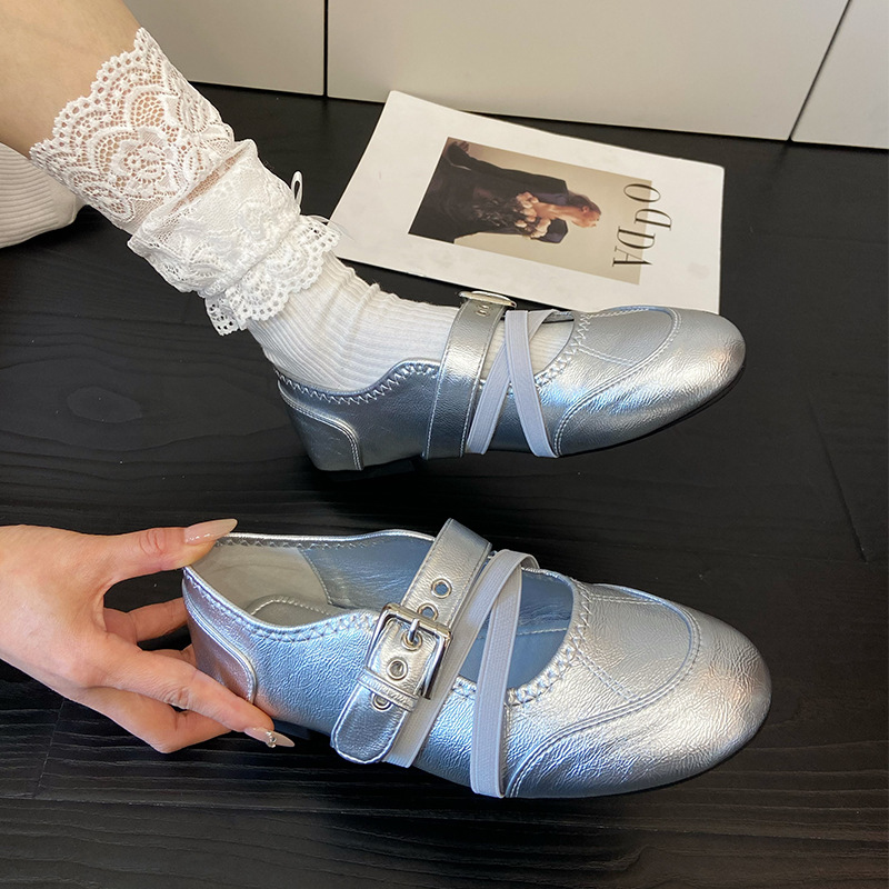 Hui Liya 8616 Korean Style Commuter One-Strap Mary Jane Shoes 2026 New Model Gentle Fairy Style Ballet Shoes