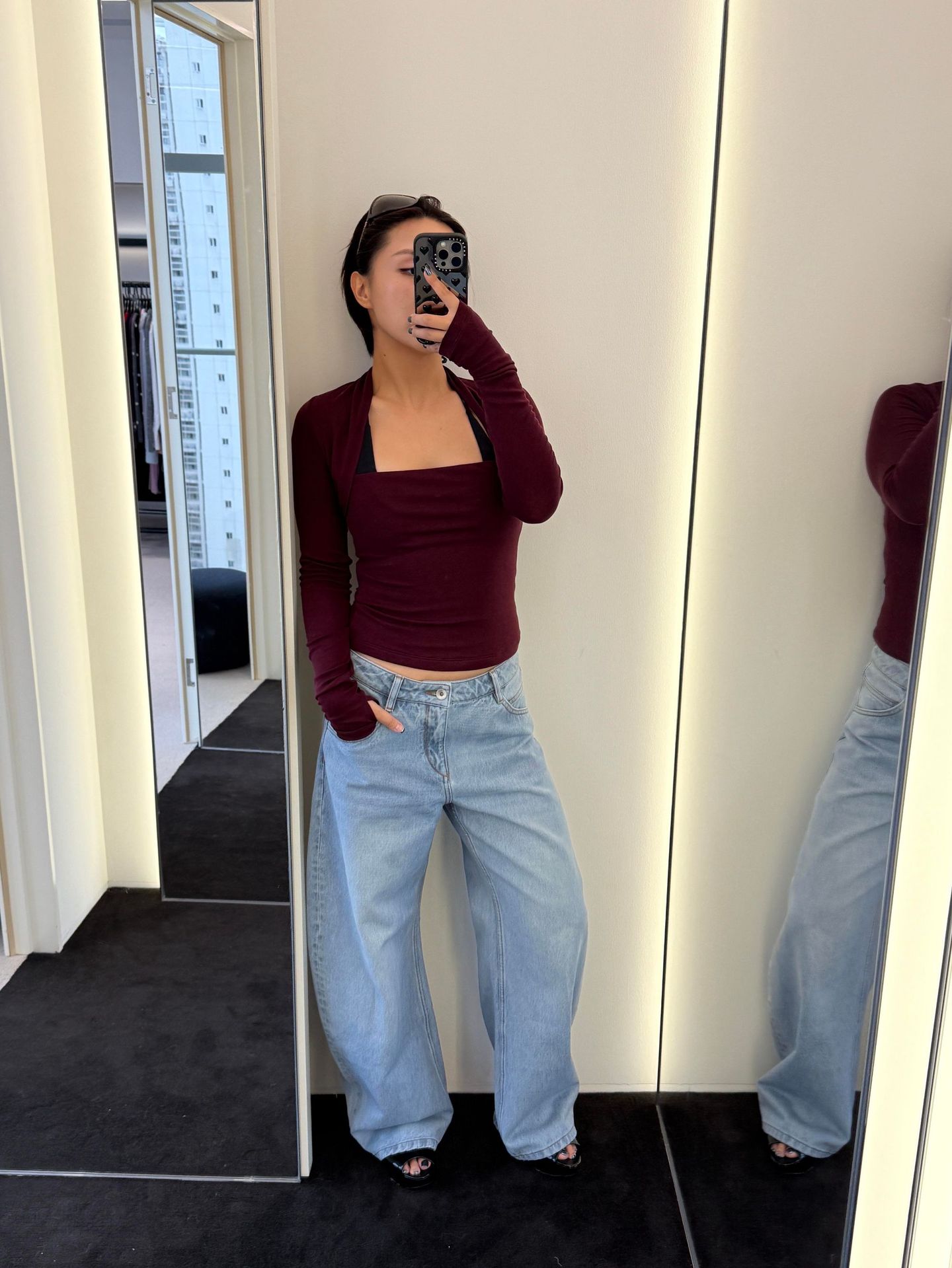 Original 20% Sheep Wool Fabric Fake Two-Piece Base Layer Sleeves Lyocell Knit Top Ra New Product Nanyou