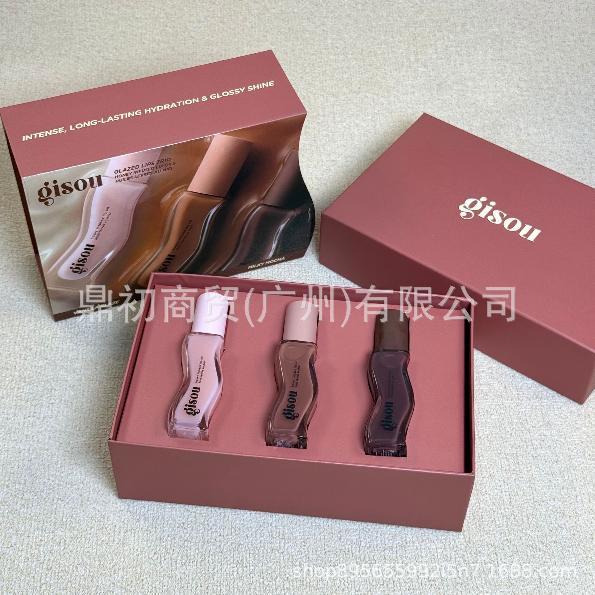 Cross-Border Gisou New Product Lip Oil Moisturizing and Repairing Vanilla Toffee Milk 8ml Lip Gloss Three-Pack Set QC-foto från 1688 på Qualit.ly