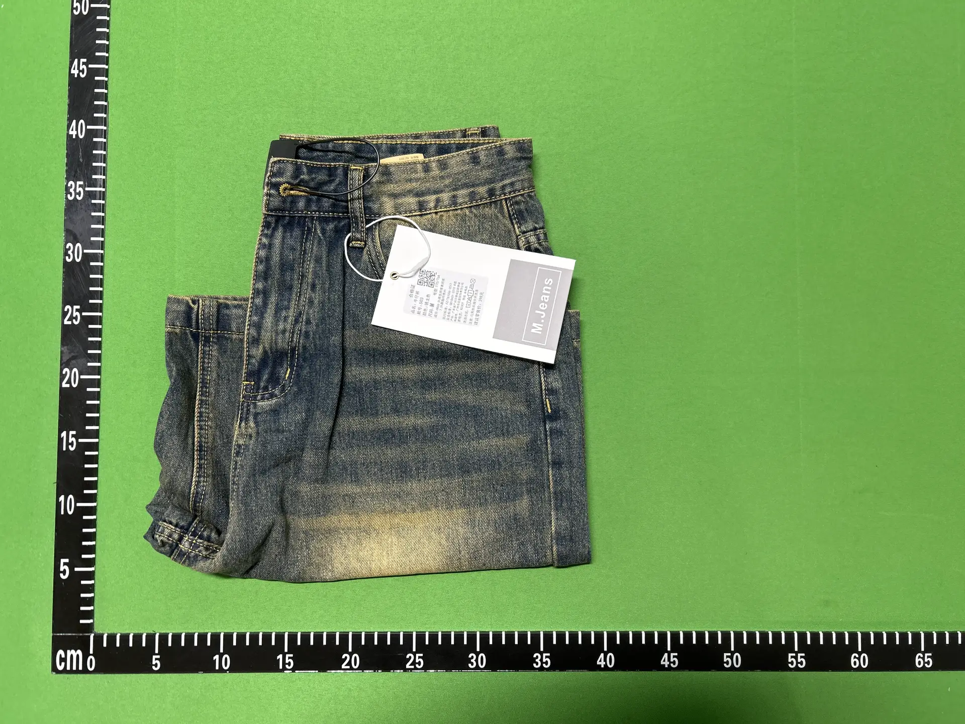 American retro cleanfit denim shorts vintage washed distressed dark blue loose straight leg five quarter pants