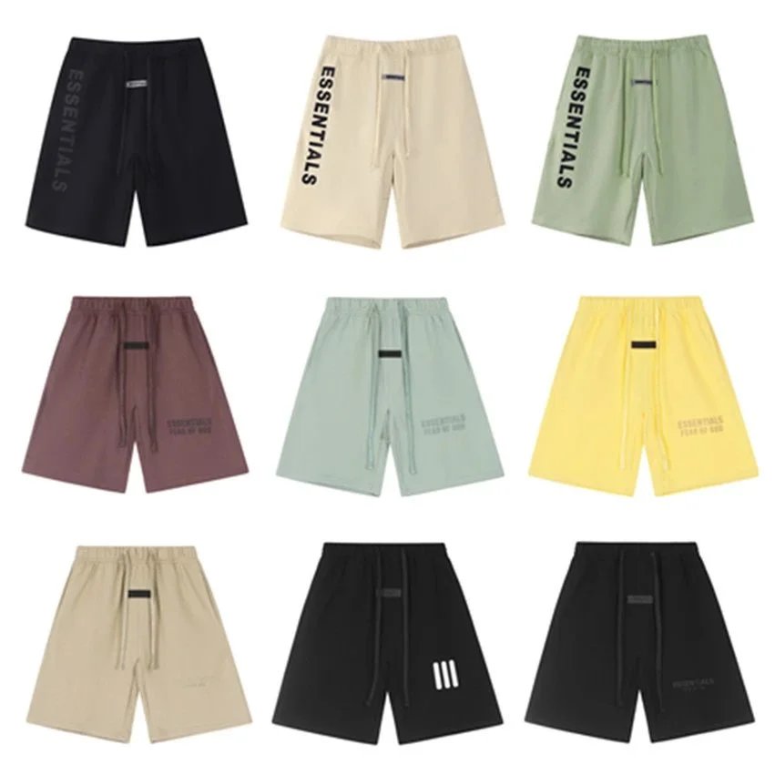 [4] High-street casual cropped shorts with a loose fit, flocked letter and silicone print, featuring a drawstring; unisex RM
