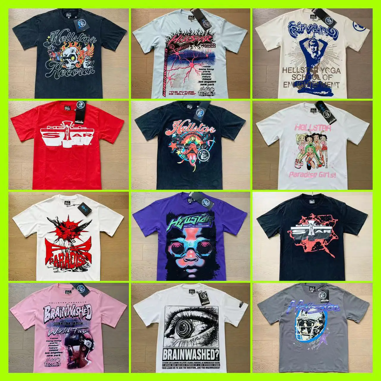2024 Summer New Export European and American Trendy Brand Hell Star Men's and Women's Large Size Loose Pullover Casual Short-Sleeved T-Shirt