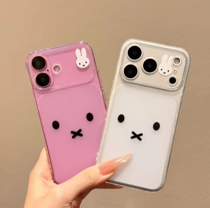 Miffy Expression Large Window Case Instantly Transforms into iPhone 17, Compatible with Apple 17 Pro Phone Case, 16, 15, 14 Pro, Anti-Drop Soft Case, 13 Matte