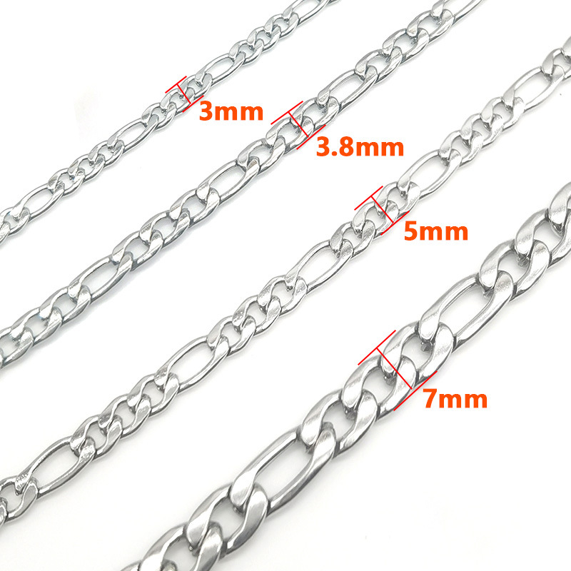 Stainless Steel Cuban Chain Nk1:3Diy Necklace Bracelet Bag Chain Clothing Accessories Trendyy Hip-Hop Jewelry Accessories