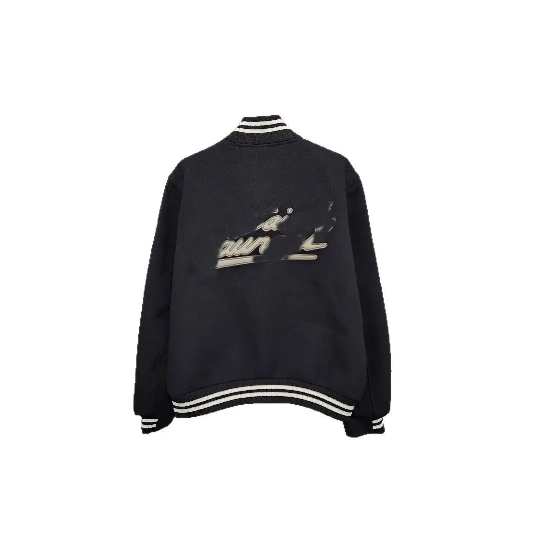 High Version S1P Back Sticker Leather Letter Wool Baseball Suit Aviator Collar All-Match Jacket Heavy Jacket