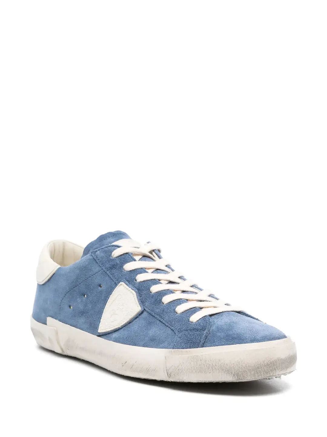 Philippe Model Paris Men's Shoes Women's Shoes Blue Dirty Shoes Distressed Sneakers Genuine Leather Fashion Casual Shoes