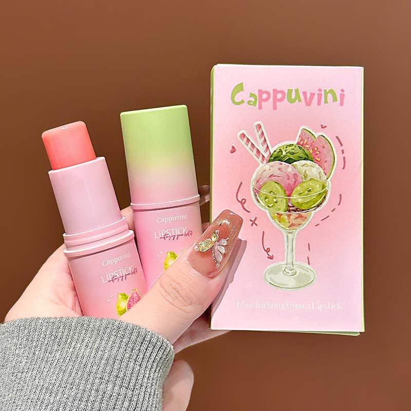 Cross-Border Cappuvini Ice-Clear Moisturizing Guava Lip Balm, Anti-Chapping, Lightening Lip Lines, Plumping Lips, Hydrating Makeup Product