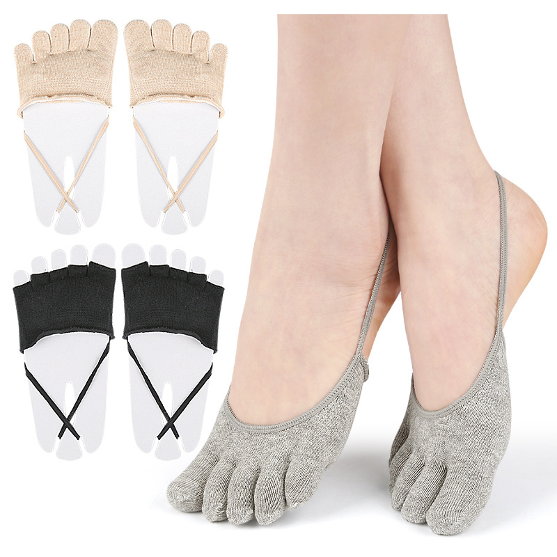 Half-Toe Open Socks for High Heels, Invisible Sweat-Absorbing Five-Toe Sock Covers, Summer Thin Elastic Band Split-Toe Socks