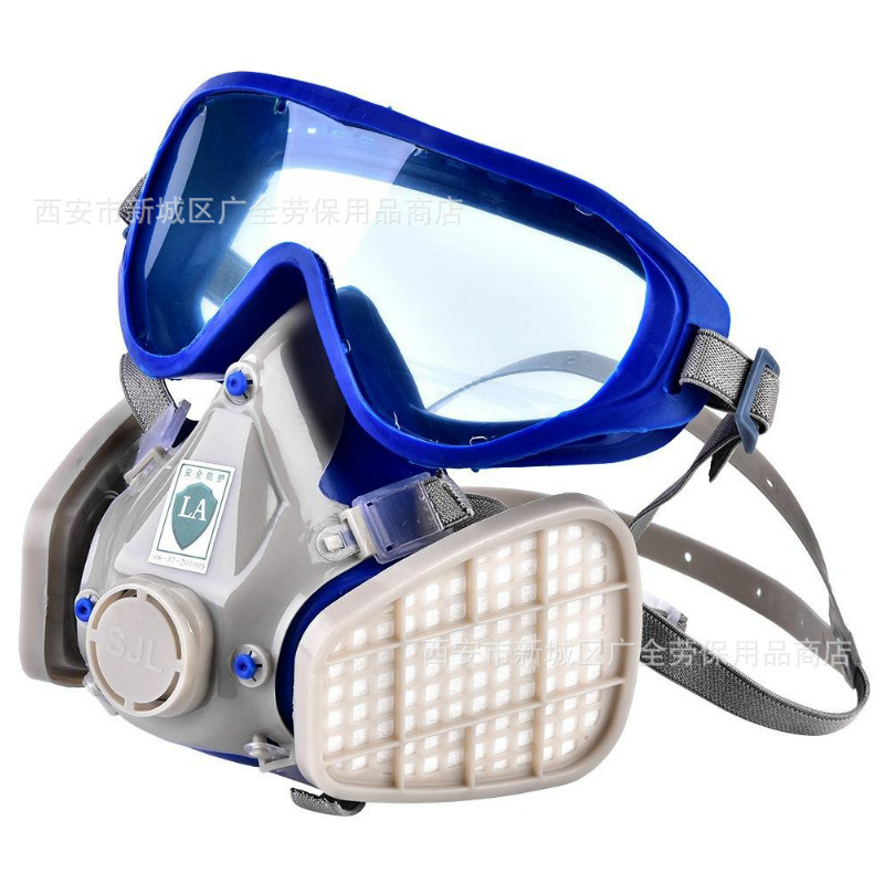Double Arrow Dragon Dust Mask with Glasses Conjoined Windproof Dust Mask Decoration Polished Splash-proof Full Mask