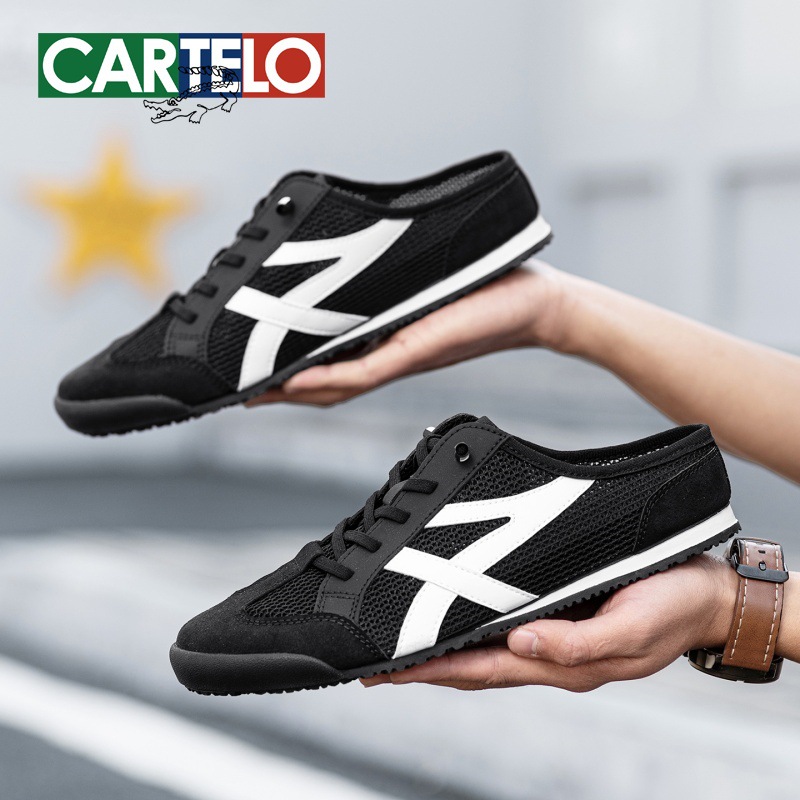 Cartelo Official Men's Shoes Summer Breathable Hollow Out Closed-Toe Soft Sole Slip-On Sandals Outdoor Slippers for Men