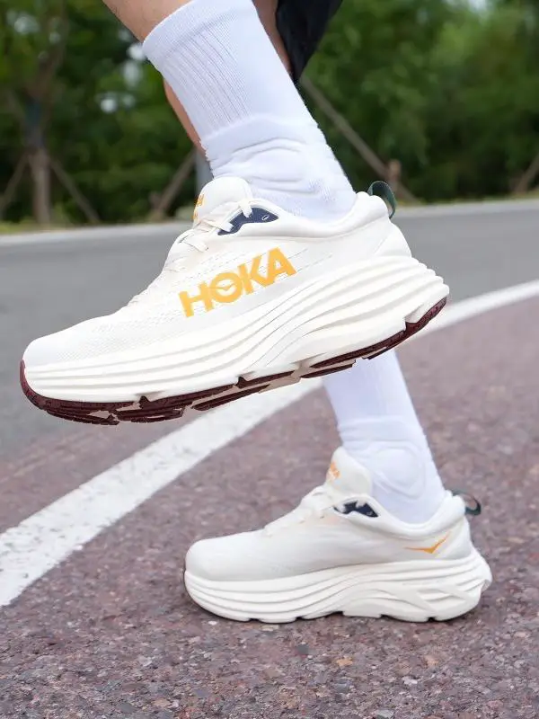 Hoka Official Bondi 8 Running Shoes Men's and Women's Shoes Bondi 8 Lightweight Breathable Sneakers Flagship Shock Relief Jogging Shoes