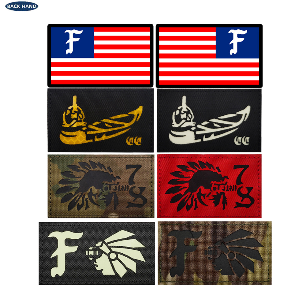 Cross-Border In-Stock Laser-Cut Infrared Reflective Military Badge, Luminous Tactical Morale Patch, Velcro Armband